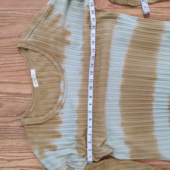 Blue and gold ribbed sweater size small round neck oversized We the Free - Picture 3 of 5